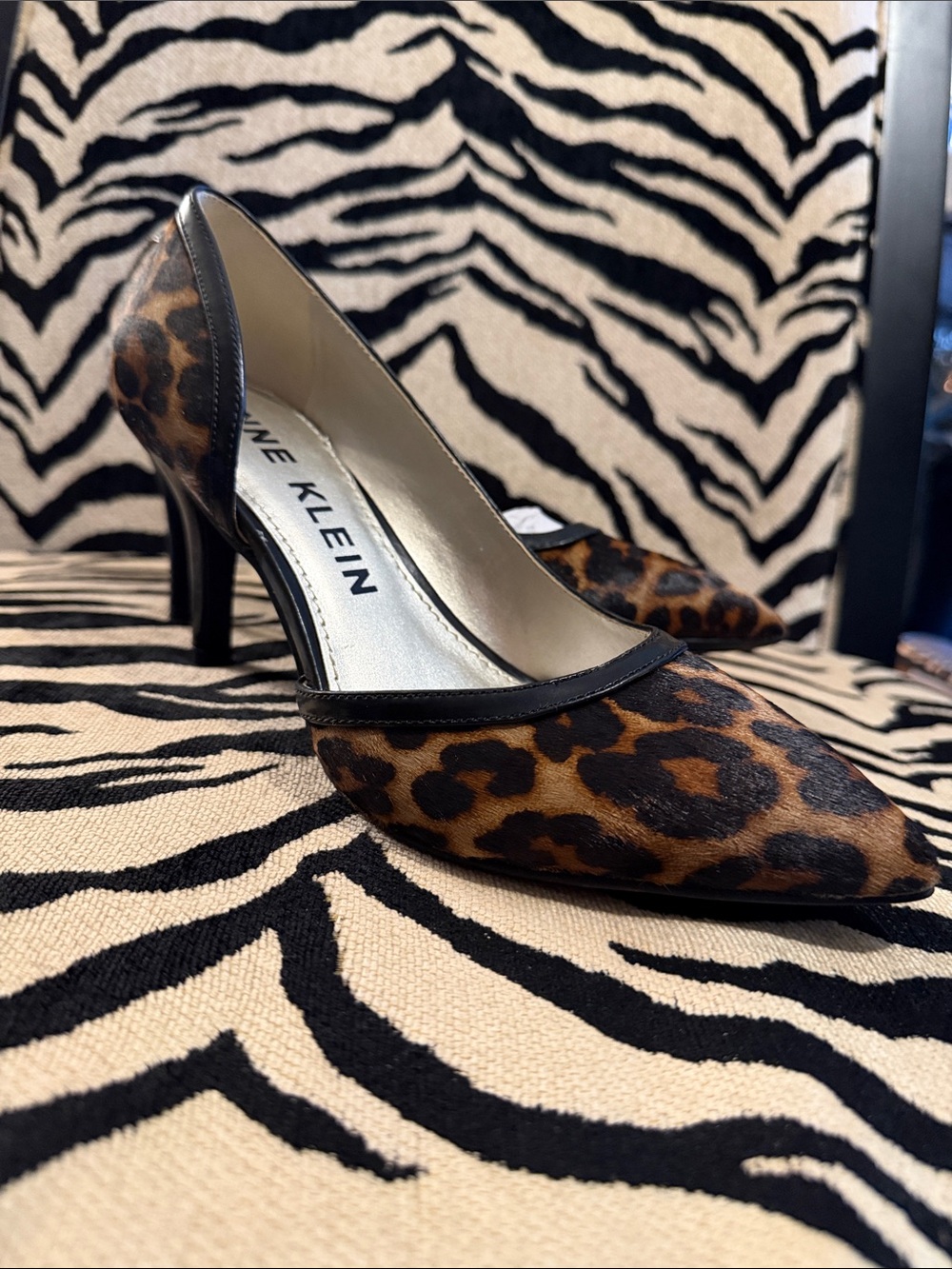 Anne Klein Leopard-Print Pointed Toe Pumps - Brown/Black